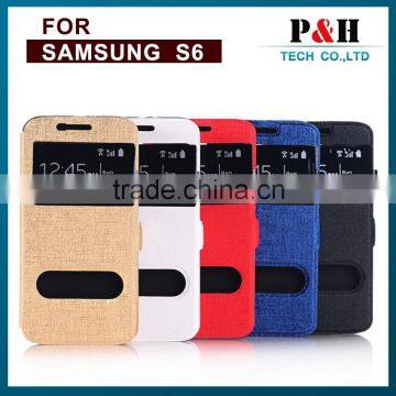 For Samsung Galaxy S6 Leather Case,Flip wallet Leather for Samsung S6 Case factory price china supplier 2015