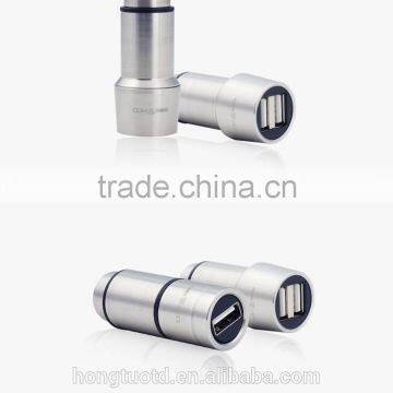Universal Promotional High Quality Metal Car Quick Charger With Dual 2 Cable Usb photo-5