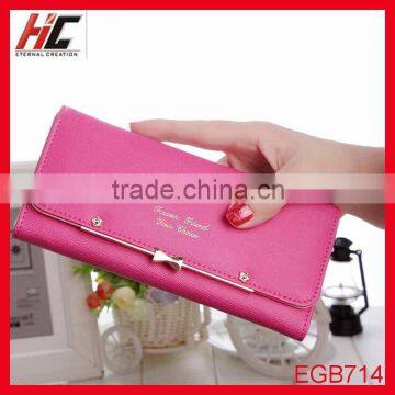 Hot selling Colorful trend women pu leather wallet