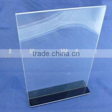 clear color hot bended acrylic menu holder