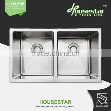 High Quality Save Room Handmade Double Bowl Deep Stainless Steel Kitcen Sink Cabinet -- R15-3118