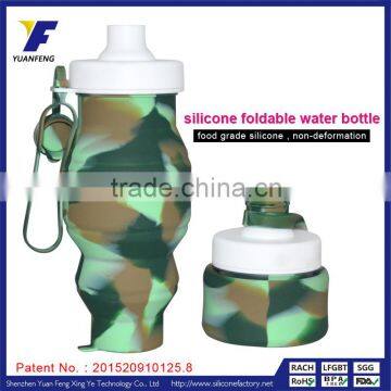 Customized foldable silicone drinking water bottle manufacturing