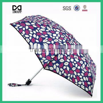 top quality light aluminum shaft cooling 3 folding umbrella