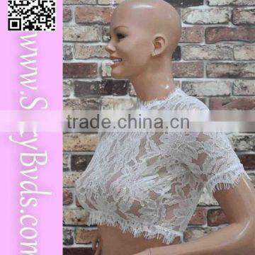 Gorgeous sophisticated wholesale price lace blouse white for girl