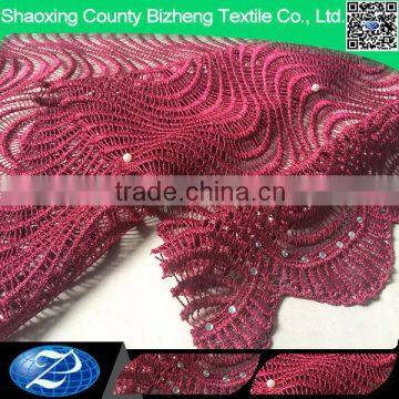 wholesales african cord lace high quality guipure lace beads for party dress