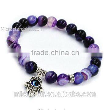 Unisex Charm Alloy Jewelry Men's & Women's 2016 Energy Stone Mala Bracelets - Buddha & Hand of Fatima (Hamsa) Bracelets