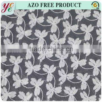 floral embroidery fabric polyester material 100% polyester mesh fabric