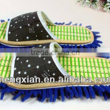 2014 new design cheap bamboo floor clean Chenille slipper for summer