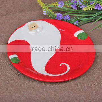 Christmas decoration hand paint dolomite Santa Claus dish