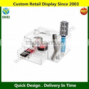 Clarity Stacking 2 Drawers with Side Organizer, Clear YM6-405