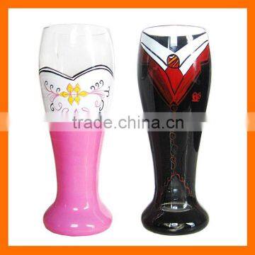 Hand painted beer glass designs for wedding