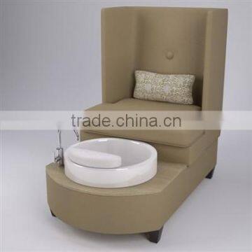 Egg shape elegant pedicure chair with white basin for nail salon