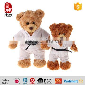 BSCI WAC Personalized Dressed Kids Toys Taekwondo Plush Teddy Bears