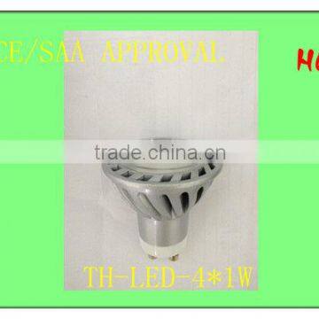 ce rohs led spotlight gu10 4*1w