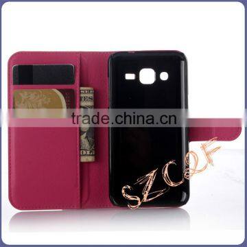 Hot selling leather wallet phone case for samsung galaxy j200