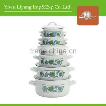 676D 5pcs Enamel Cookware Set Enamel Casserole Set