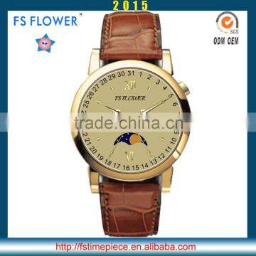 FS FLOWER - Moon Watch Charming Quality Men Watch Quartz Movement Men Watch Custom Own Branded