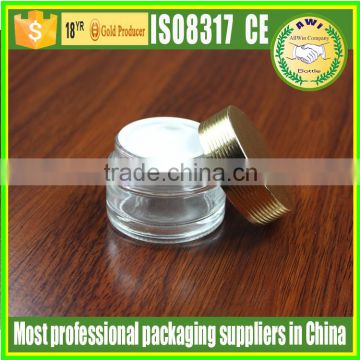 200g clear glass jar with matte silver lid