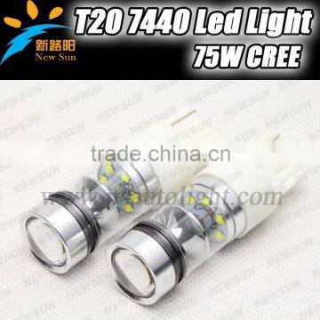 T20 7440 16pcs*5W c ree leds High Power LED car led brake light stop led bulb 800lm white backup reverse lights bulbs