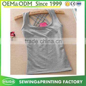 2016 summer fashion good quality 100cotton women's tank top