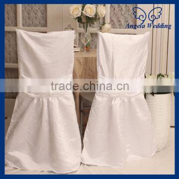 CH031A wholesale thick satin ruffled white chiavaril chair cover