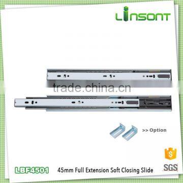 OEM factory 45mm soft closing ball bearing drawer slide kitchen hardware