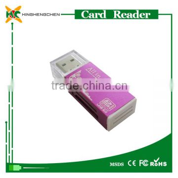 2016 new arrive usb 2.0 all in one card reader driver cool color to choose,microchip reader