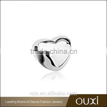 OUXI wholesale heart stainless steel charm bracelet bead B40015