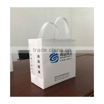 Recycle Nonwoven Handle Bag With Hand Sewn to Bottom