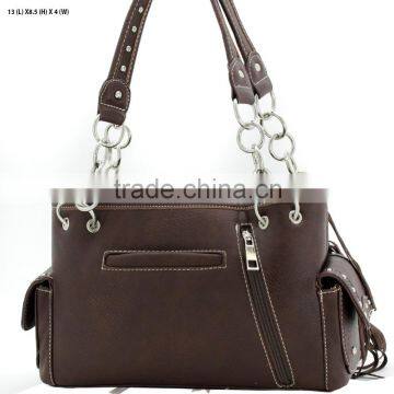 BLACK RHINESTONE CONCEALED CARRY WEAPON HANDBAG FAITH HOPE LOVE WESTERN PURSES WITH TASSEL photo-4