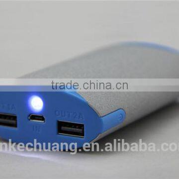 Promotion A Grade LED Torch Dual USB Portable Fast Charging Power Bank 6600mah for Iphone,ipad,samsumg,blackberry