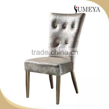 Hotel furniture luxury wooden aluminum modern upholstery dining chair high back banquet chair