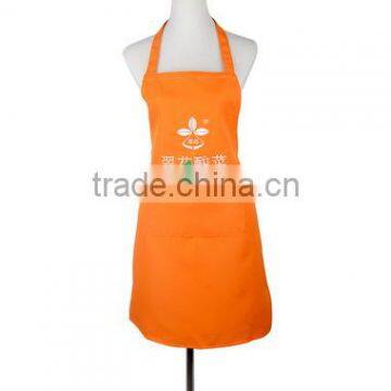 Polyester Customized Apron w/ Embroidered Logo, Orange Material and Waterproof