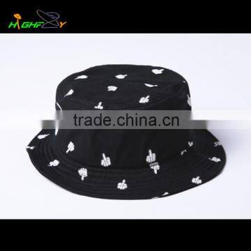 wholesale/high quality black cotton twill finger printed custom fisherman cap, promation fashion Hip-hop cap
