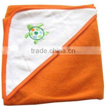 hot sale soft feel cotton applique baby hood/blanket