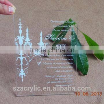 2015 Hot Acrylic Wedding Invitation Card