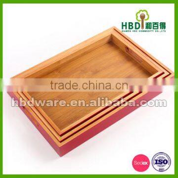Best Selling Premium Bamboo Food Wooden Serving Tray for Sale photo-4