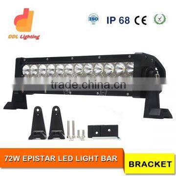 IP68 CE RoHS E-mark 5400LM 72w double row car led light bar spot/flood/combo beam