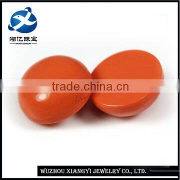 Factory price flat round shape orange color lab cretaed turquoise for sale