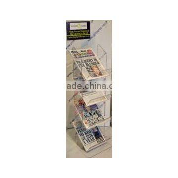 Acrylic Clear 4 tier Newspaper Stand (OS-F-085)