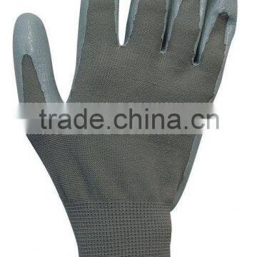 13G Grey Nylon Nitrile Coated Knitted Glove