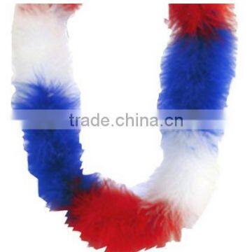 Fluffy Boa, Red, White and Blue