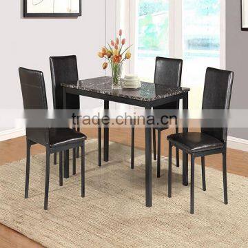 Metal dining table set/kitchen used furniture dining table and chairs