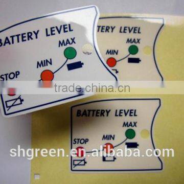 China manufacturing waterproof machine battery sticker