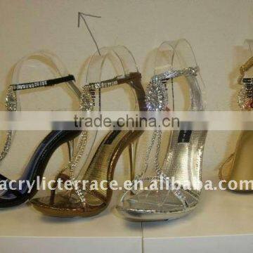 custom lucite clear sandal strap support