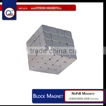 Neodymium cube magnet with a hole