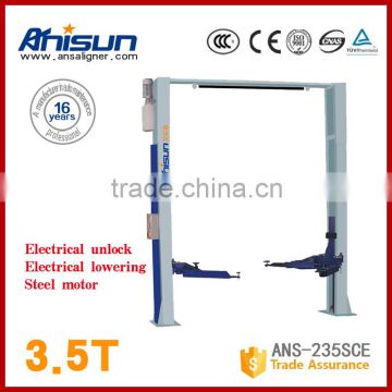 Clear floor car lifting machine manual car lift 2 posts 3500KG