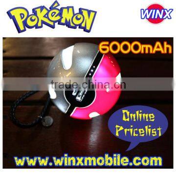 Pokeball PowerBank For Pokemon Go Power bank 10000mah Portable Charger With LED Light