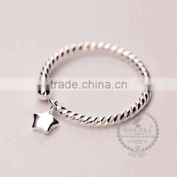 925 sterling solid silver kawaii lucky star adjustable ring fashion women ring jewelry supplies 6260549