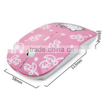 Utra Thin Pink 2.4Ghz New Optical Usa Practice Mouse photo-2